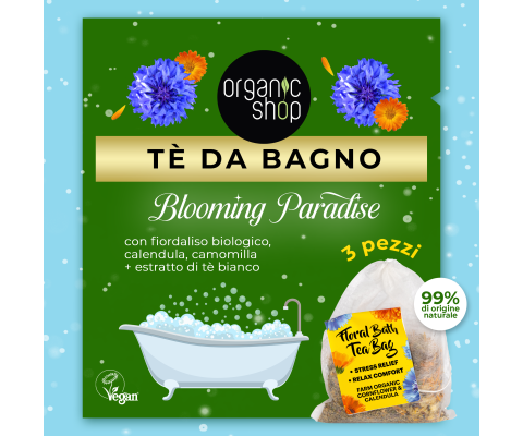 Organic Shop Bustine di tè da bagno ai fiori del paradiso fiorito