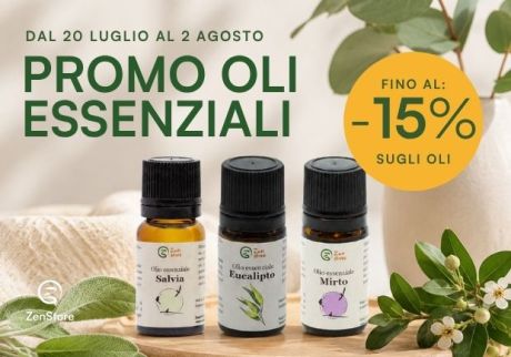15% Sconto su tutti gli Oli Essenziali + Promo Spedizione 2,99€ se ordini da App