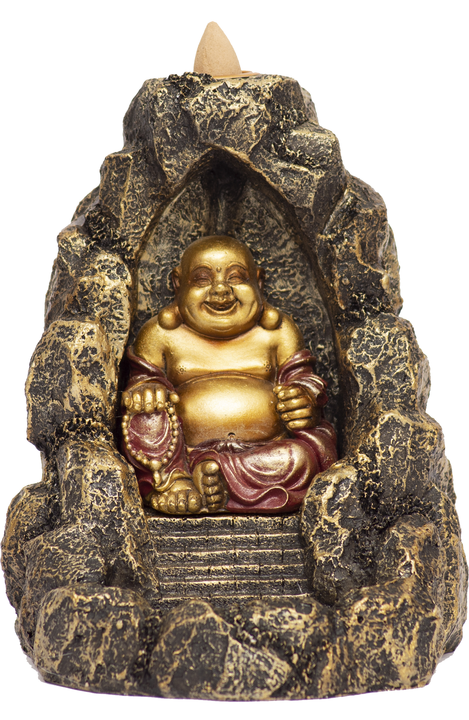 Bruciatore Incenso A Cascata Con Buddha – Ceramica Fatta A Mano, Per Aromaterapia, Yoga, Meditazione, Regalo Zen, Include 20 Coni